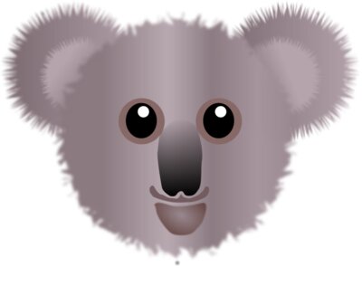 Koala 001 Face Cartoon Grey
