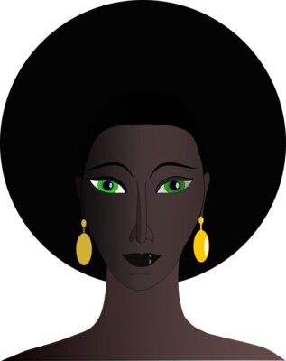 Machovka black woman with green eyes